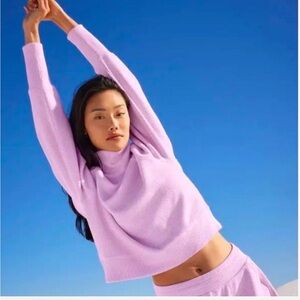 ALO Pink Knit Turtleneck Sweater